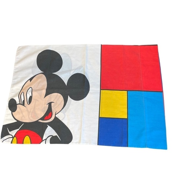 Disney Other - 1 Vintage Double Sided Micky And Mini Mouse Pillow Case Primary Color Block